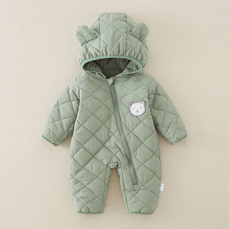 Going Out Jumpsuits Thickened Hooded Cotton Jacket Coat Clothes Romper Jumpsuit, Climbing Suit
