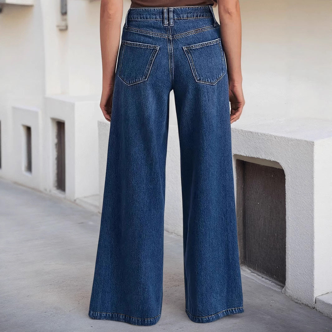 Women's Fashion Loose Wide Leg Comfortable Stretch Denim High Quality Women's Jeans