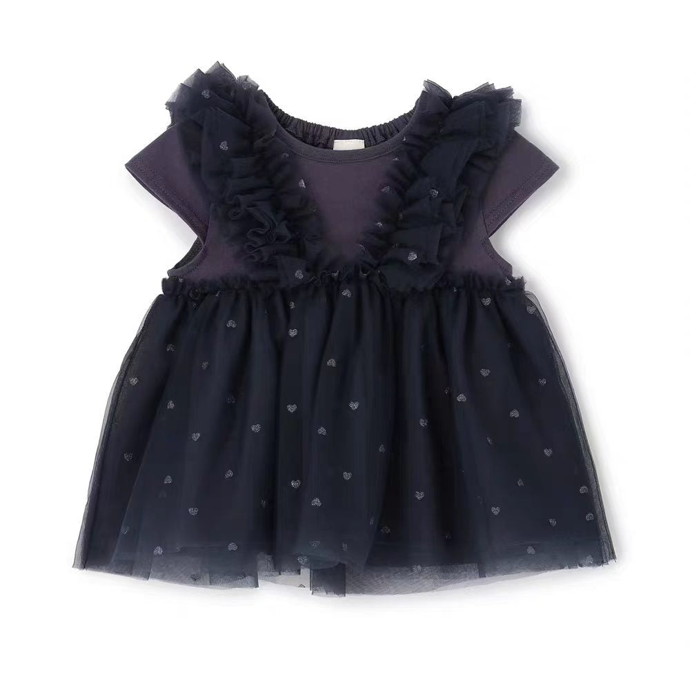 Children's Lace Floral Border Mesh Pettiskirt With Children's Dress
