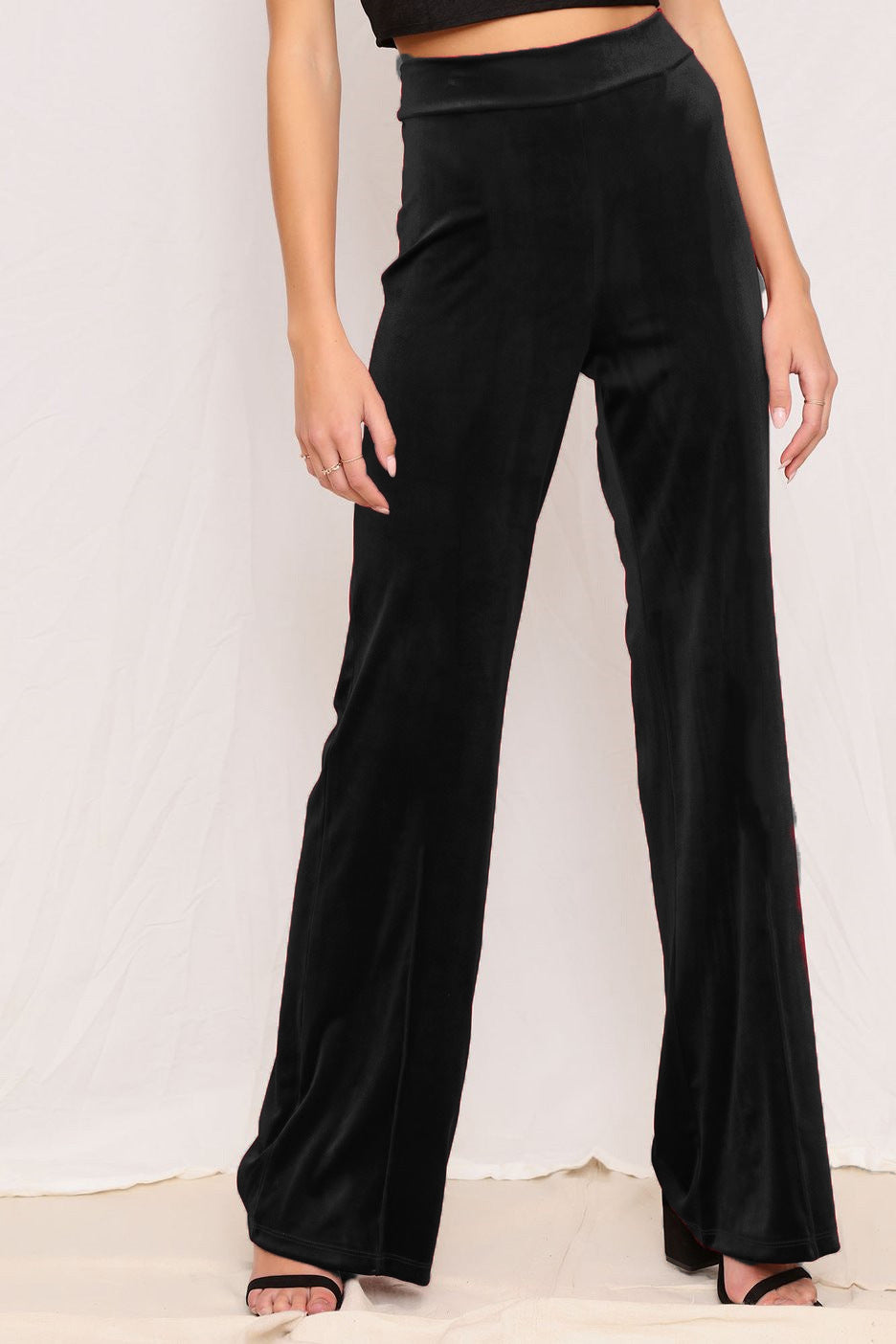 Women's Fashion Solid Color High Waist Trousers With Clothing