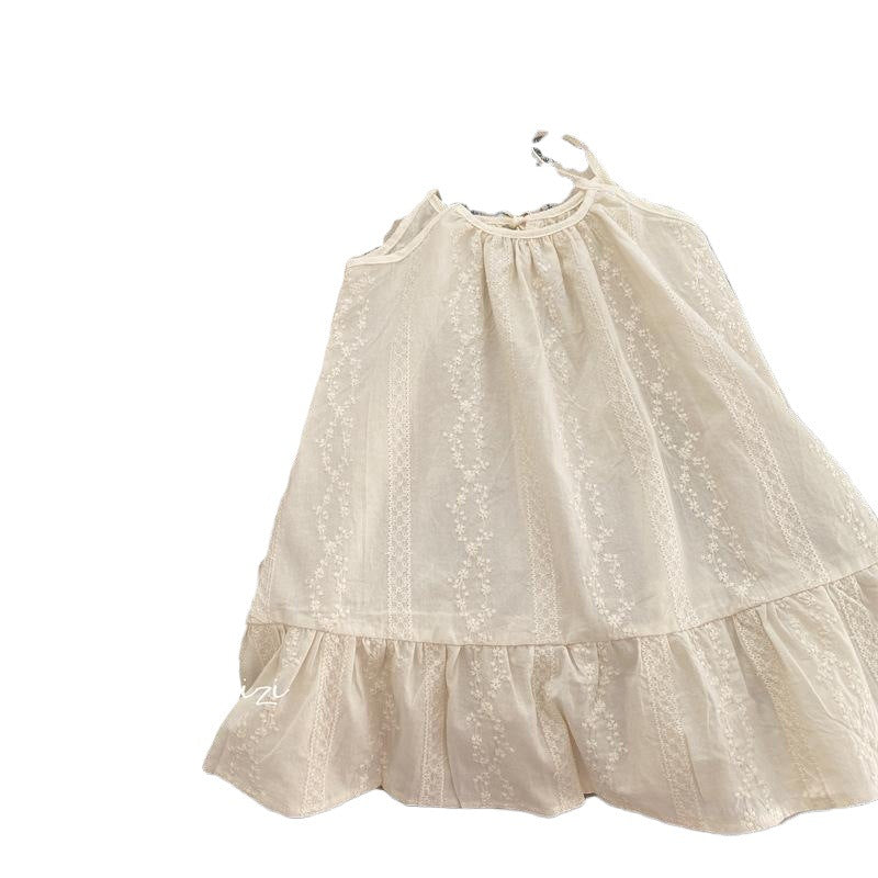 Children's Summer Western Style Cool Popular Korean Embroidered Jacquard Beach Children's Dress