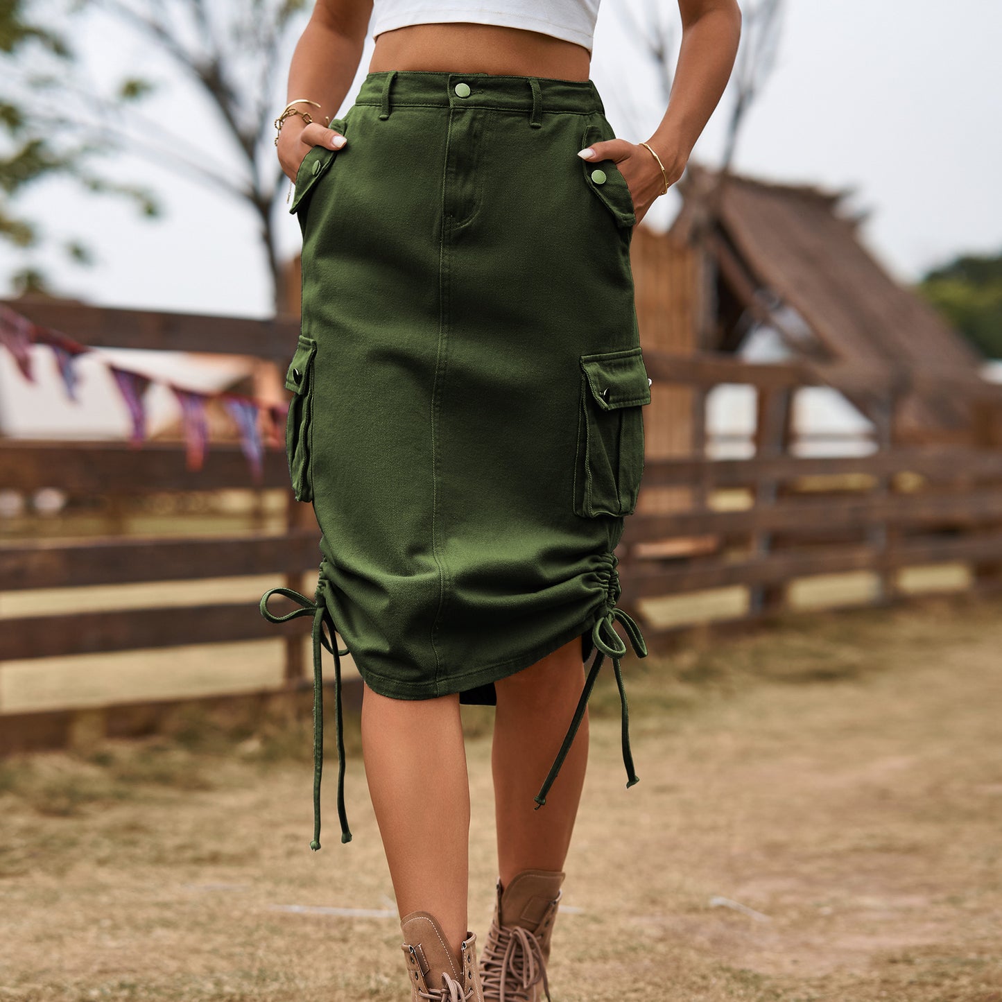 Popular Women's Denim Casual Mid-length Fashion Skirt