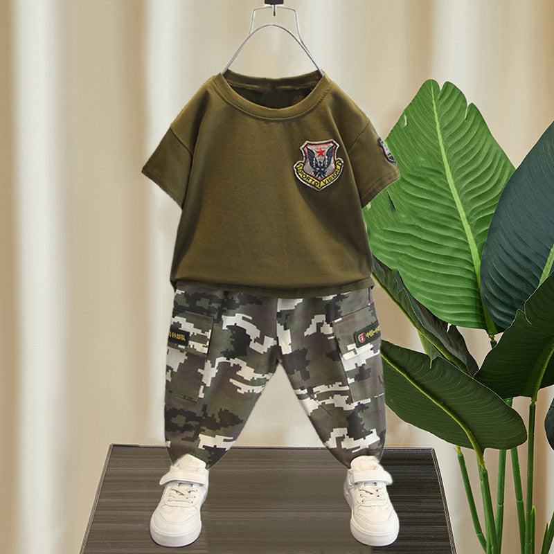 Children's Summer Pla Short Sleeve Camp Clothes Children's Suit