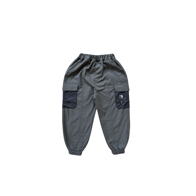 Children's Trousers Spring Contrast Color Pocket Teens Children's Pants