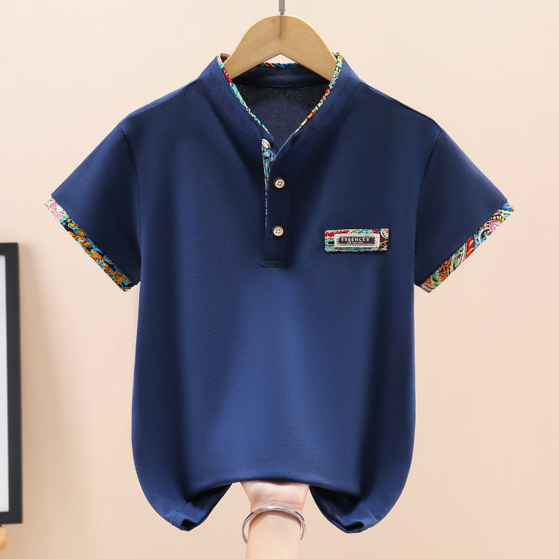 Children's Teens Short Sleeve Half Shirt Cotton Children's T-shirt