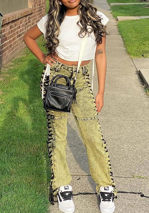 Women's Fashion Wear Trendy Drawstring Hot Elastic Thin Women's Jeans