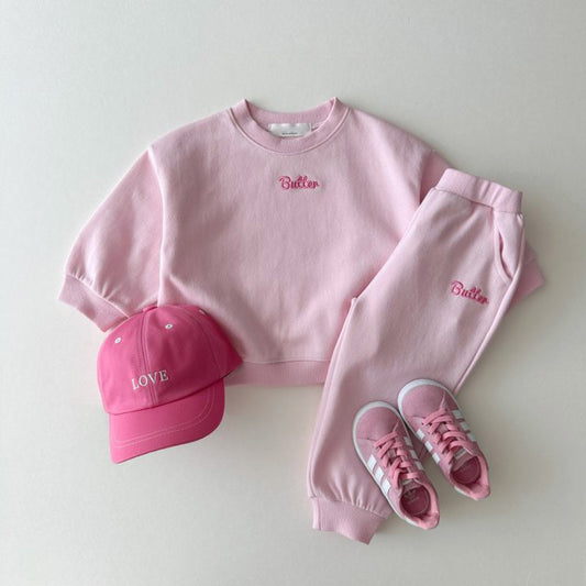 Children's Autumn Korean Style Cotton Letter Color Boys Sweater Children's Suit