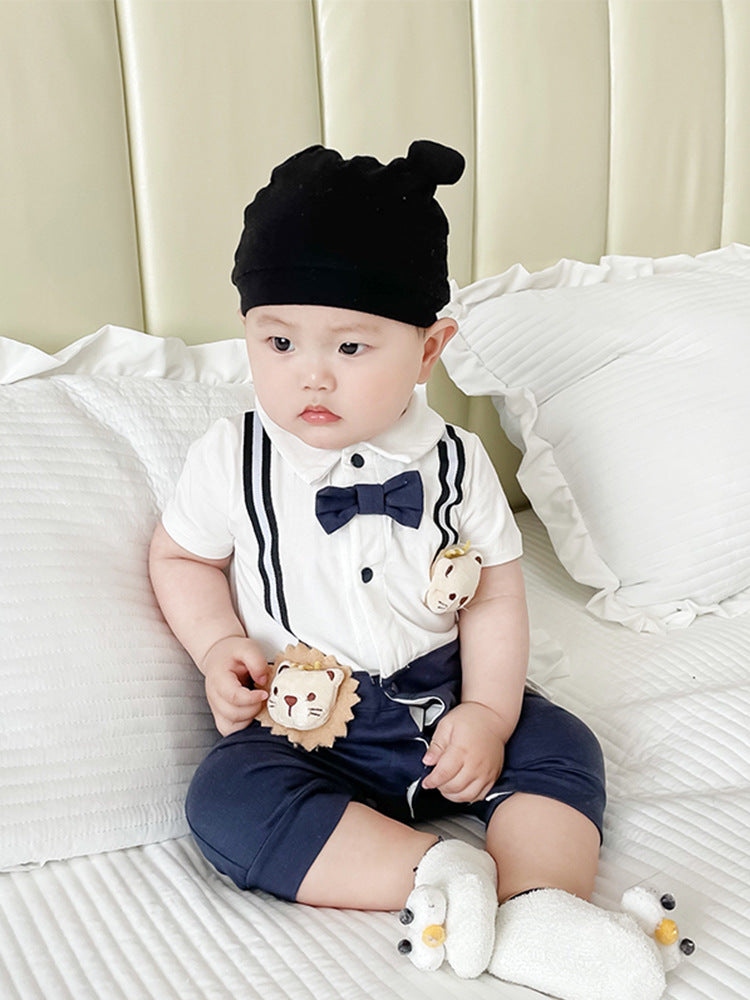 Dress Short Sleeved Romper Preppy Style Jumpsuit, Climbing Suit