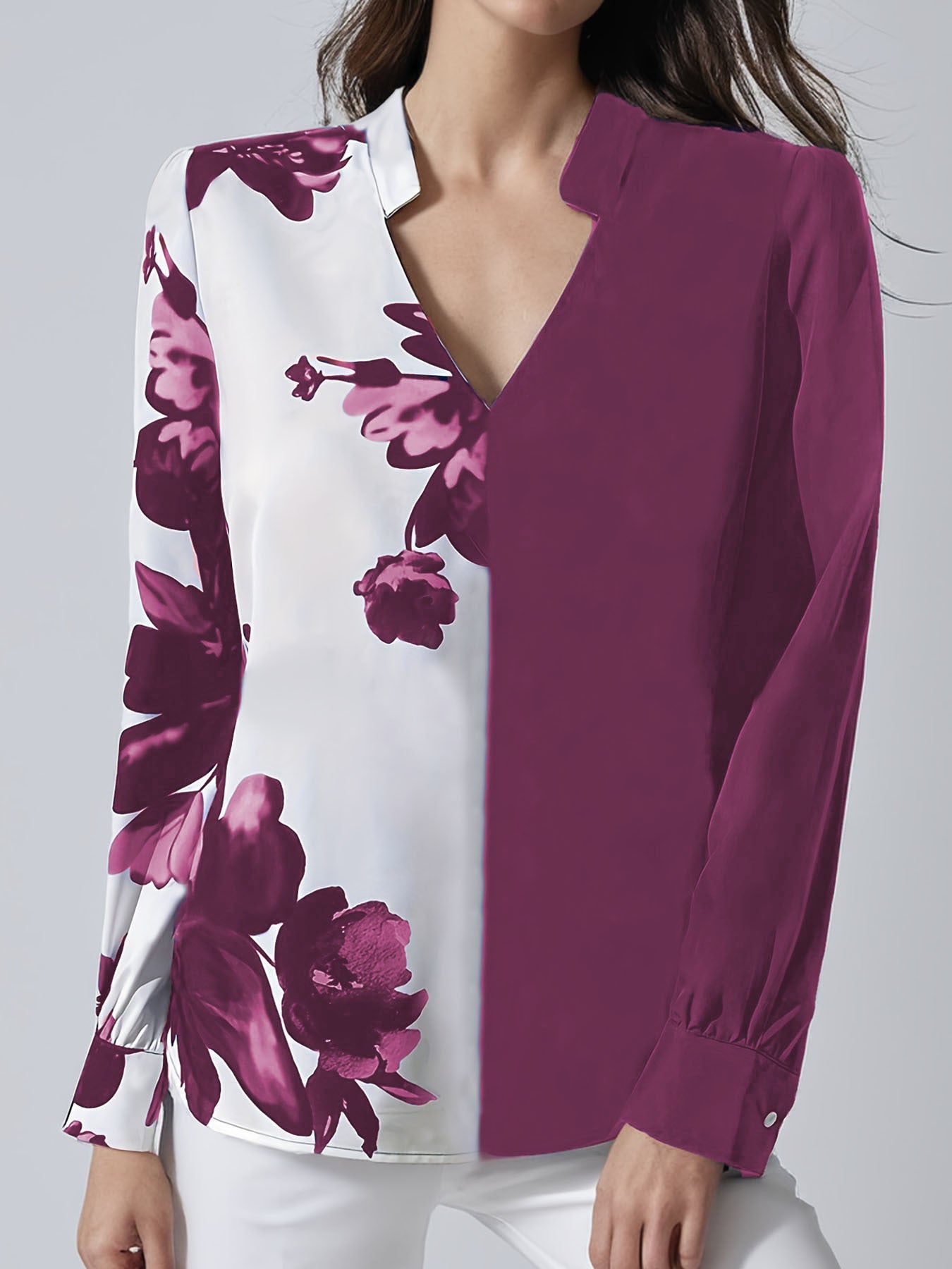 Glamorous Women's Printing Long Sleeve Shirt Coats