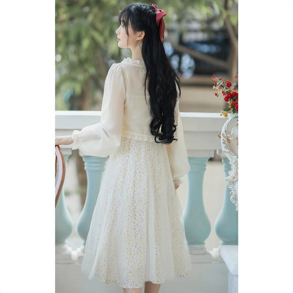 Women's Sun Protection Thin Korean Floral Small Sling Lace Shirt, Chiffon Shirt