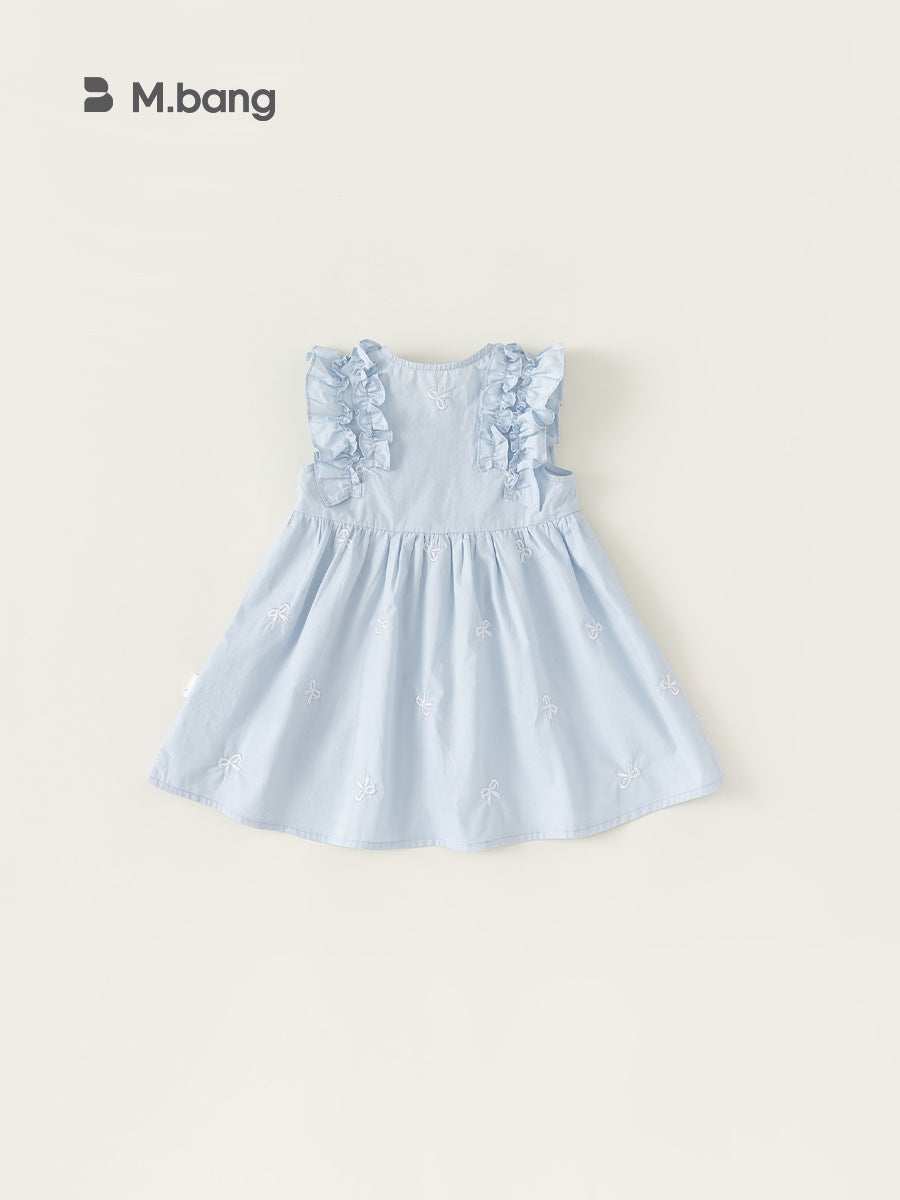 Children's Clothing Bow Floral Summer Skirt Vest Children's Dress
