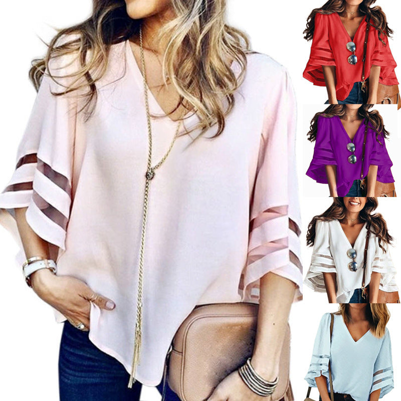 Women's T-shirt Slim Looking Large Wear Flare Tops