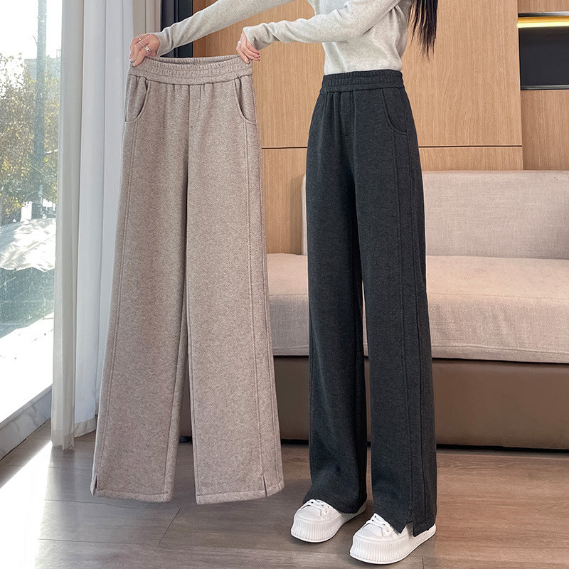 Innovative Women's Thick Fleece-lined Fashion Straight Casual Pants