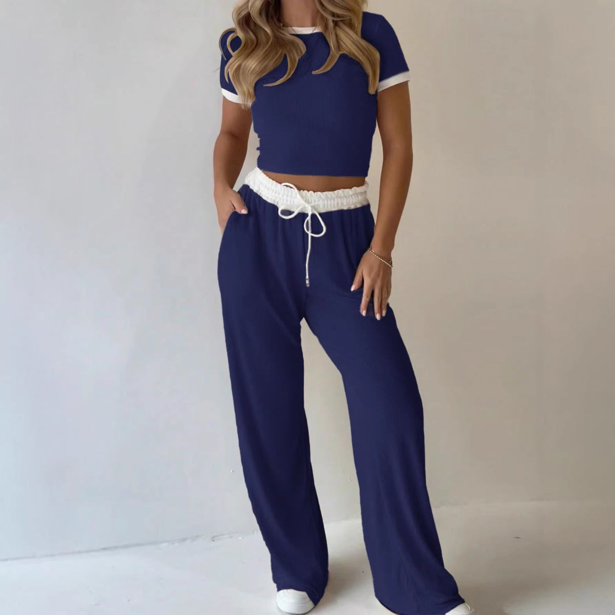 Creative Cool Solid-color Sportswear Two-piece Set Fashion Casual Suit