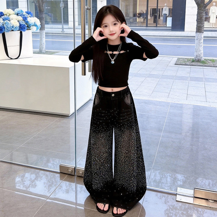 Jazz Dance Spring Teens Long Sleeves Children's Suit