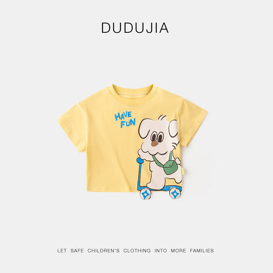 Children's Sleeve Paradise Summer Boy Clothing Half Children's T-shirt