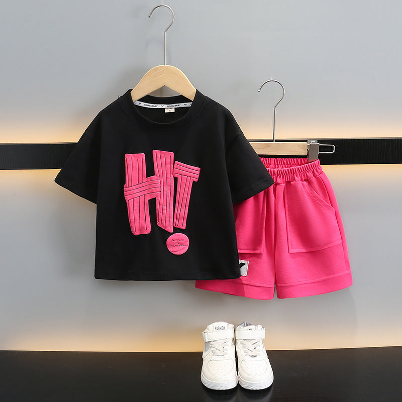 Children's Boys Summer Year Clothes Ruffle Handsome Children's Suit