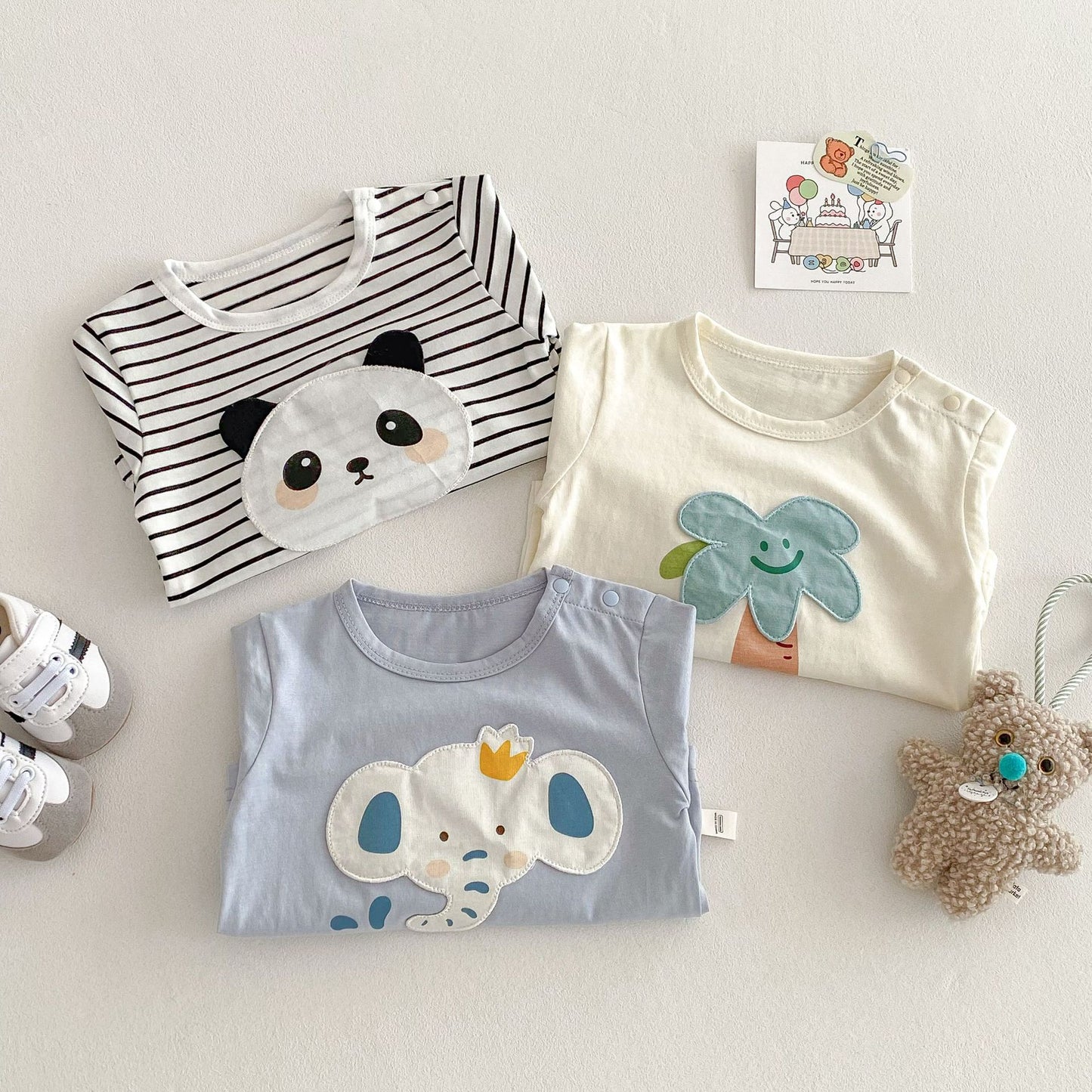 Children's Old Boy Korean Style Western Patch Bottoming Shirt Fashion Spring Children's T-shirt