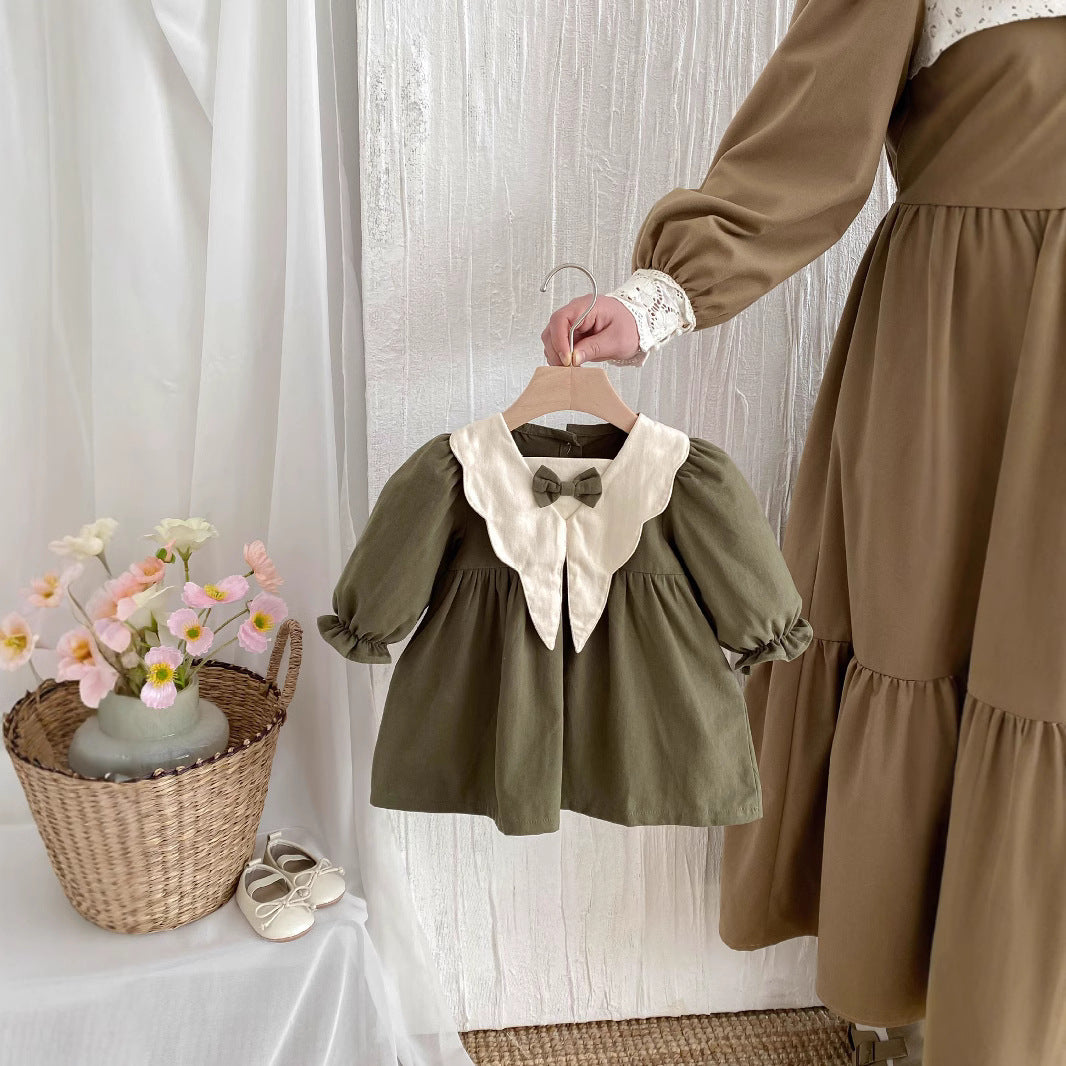 Korean Style Preppy For Western Autumn Doll Retro Princess Children's Dress