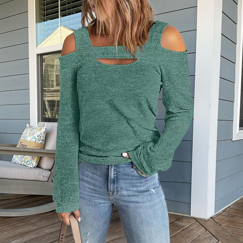 Women's Fashion Casual Solid Color Loose Long Women's T-shirt