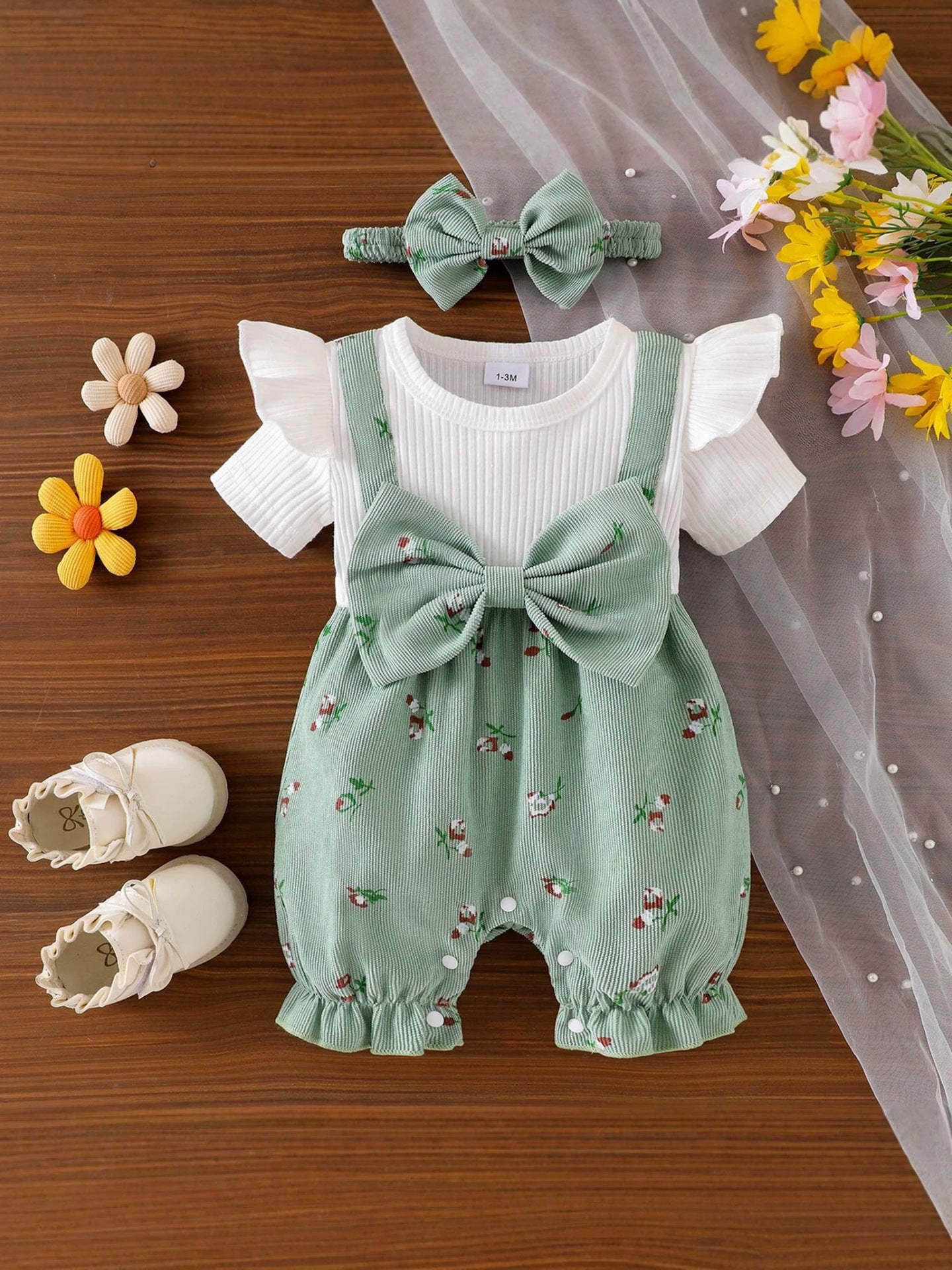 Children's Summer Bowknot Fake Two-piece Suspender Jumpsuit Jumpsuit, Climbing Suit