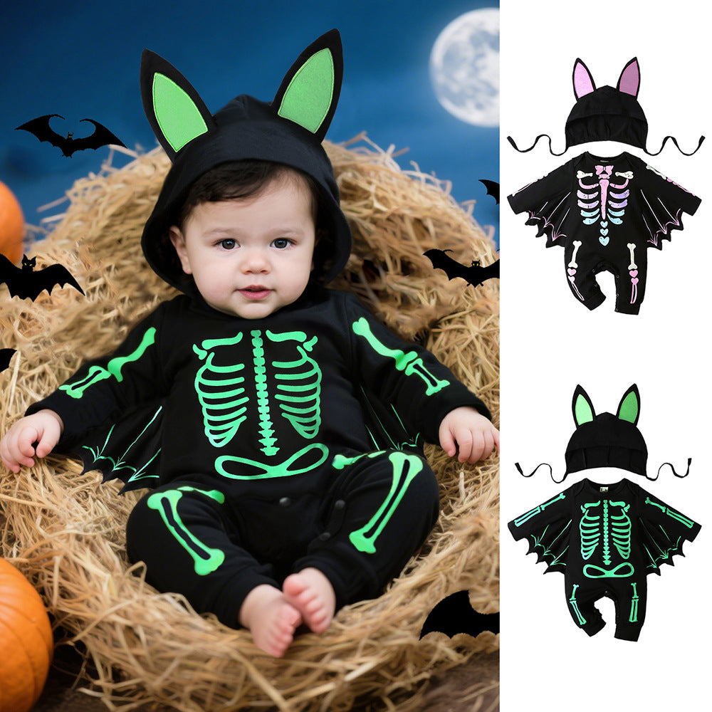 Halloween Clothes For Babies Spoof Skull Jumpsuit Jumpsuit, Climbing Suit