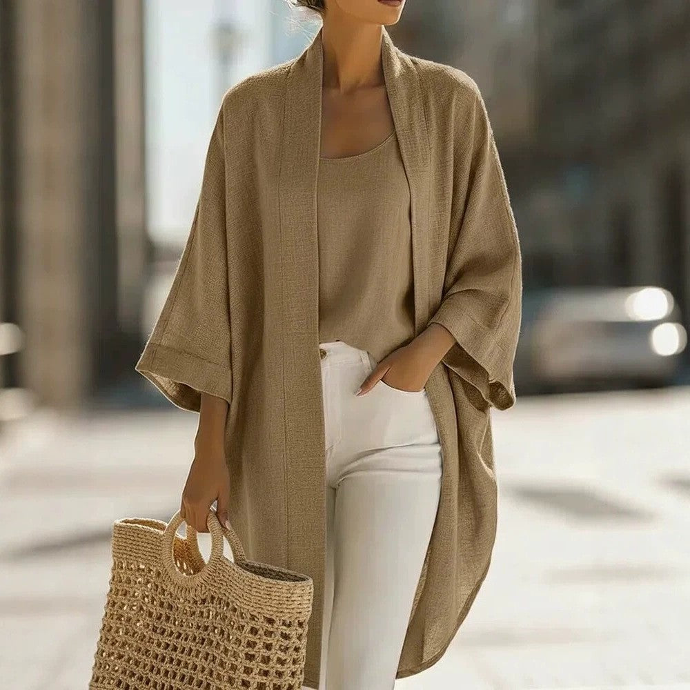 Women's Linen Two-piece Set Leisure Commute Versatile Vests