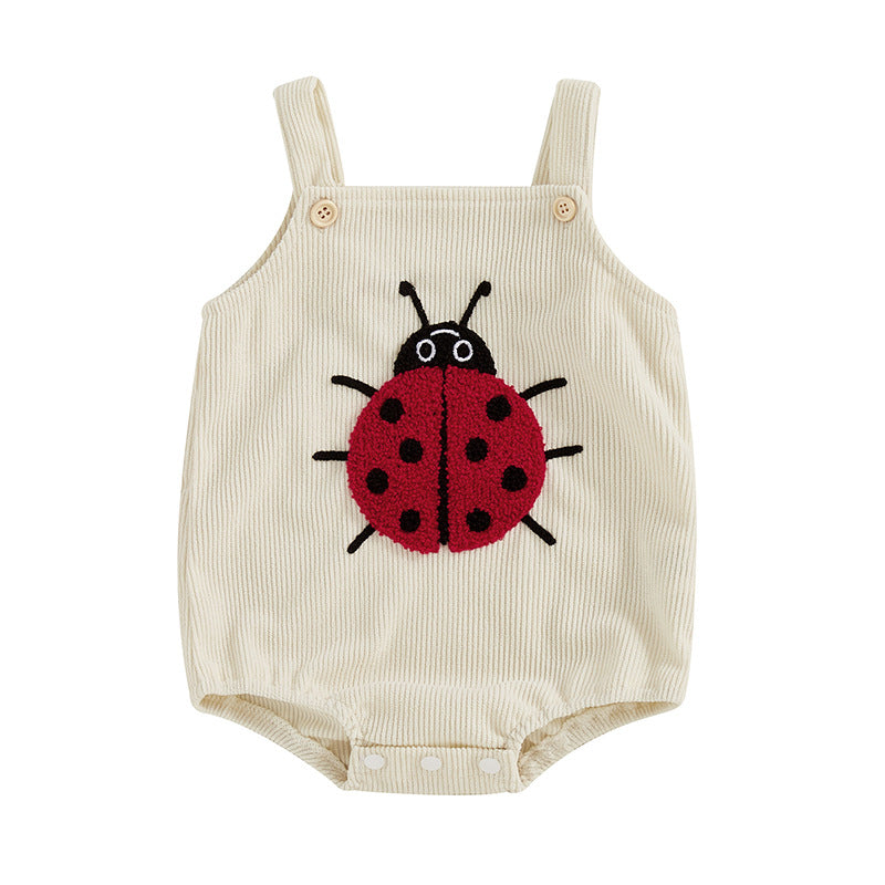 Children's Jumpsuit Strap Cartoon Towel Embroidery Triangle Rompers Jumpsuit, Climbing Suit