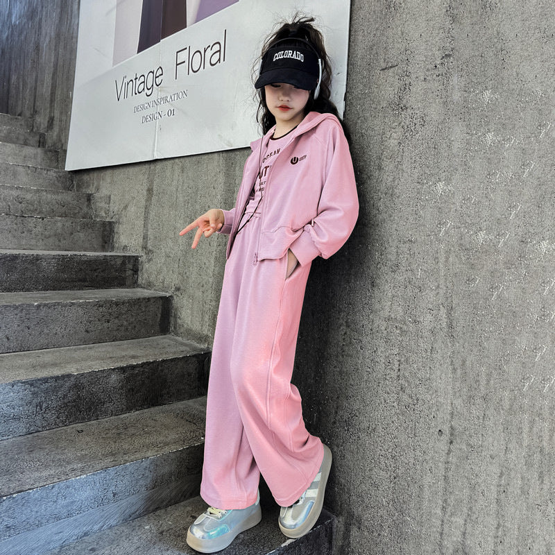 Women's Spring Fashionable Korean Style Teens Coat Sports Children's Suit