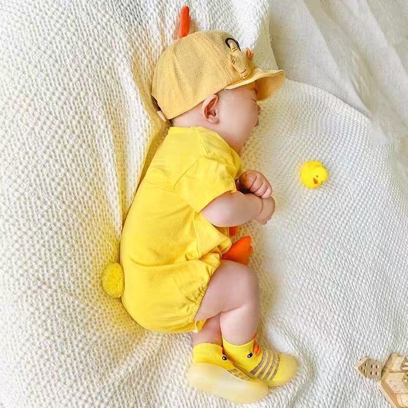 Summer Clothes Short Sleeve Boys Super Cute Small Yellow Jumpsuit, Climbing Suit