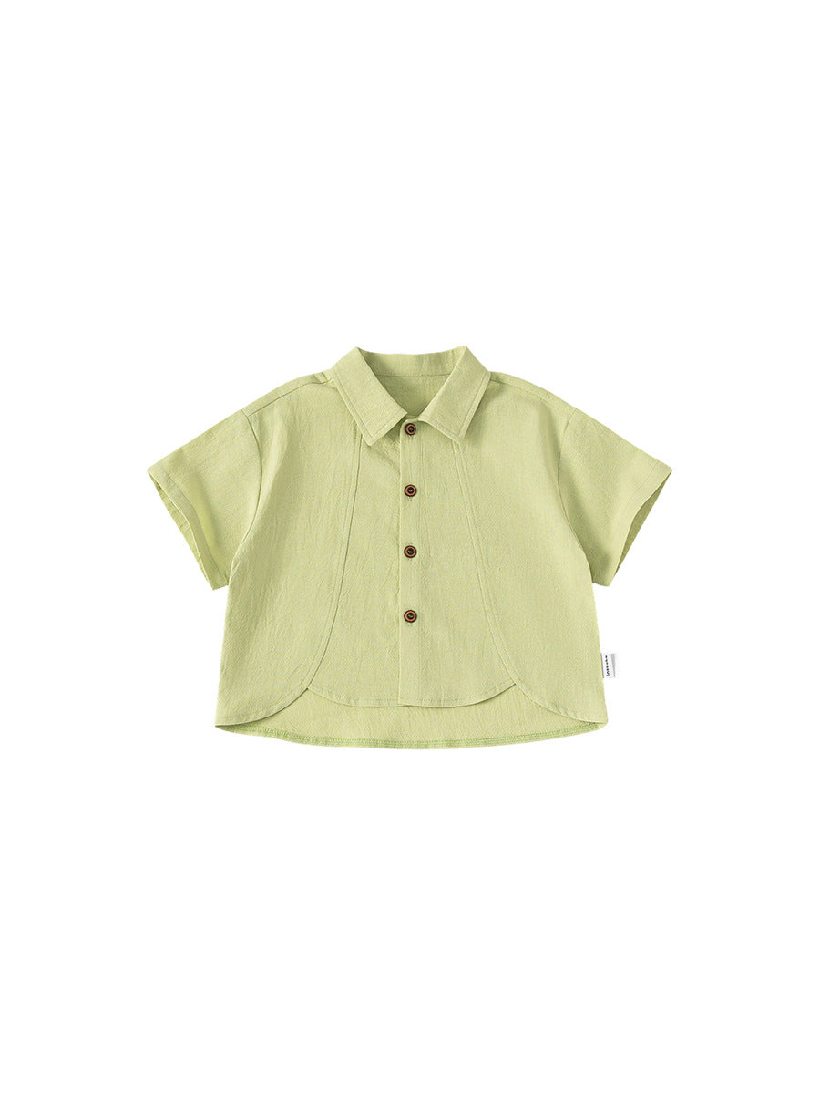 Children's Clothing Shirt Summer Simple Solid Color Irregular Tops Children's T-shirt