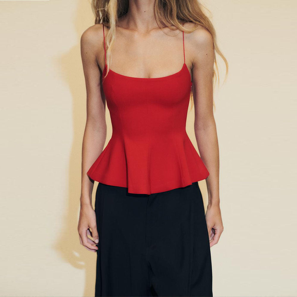 Women's Fashion Solid Color Sexy Sling Tops