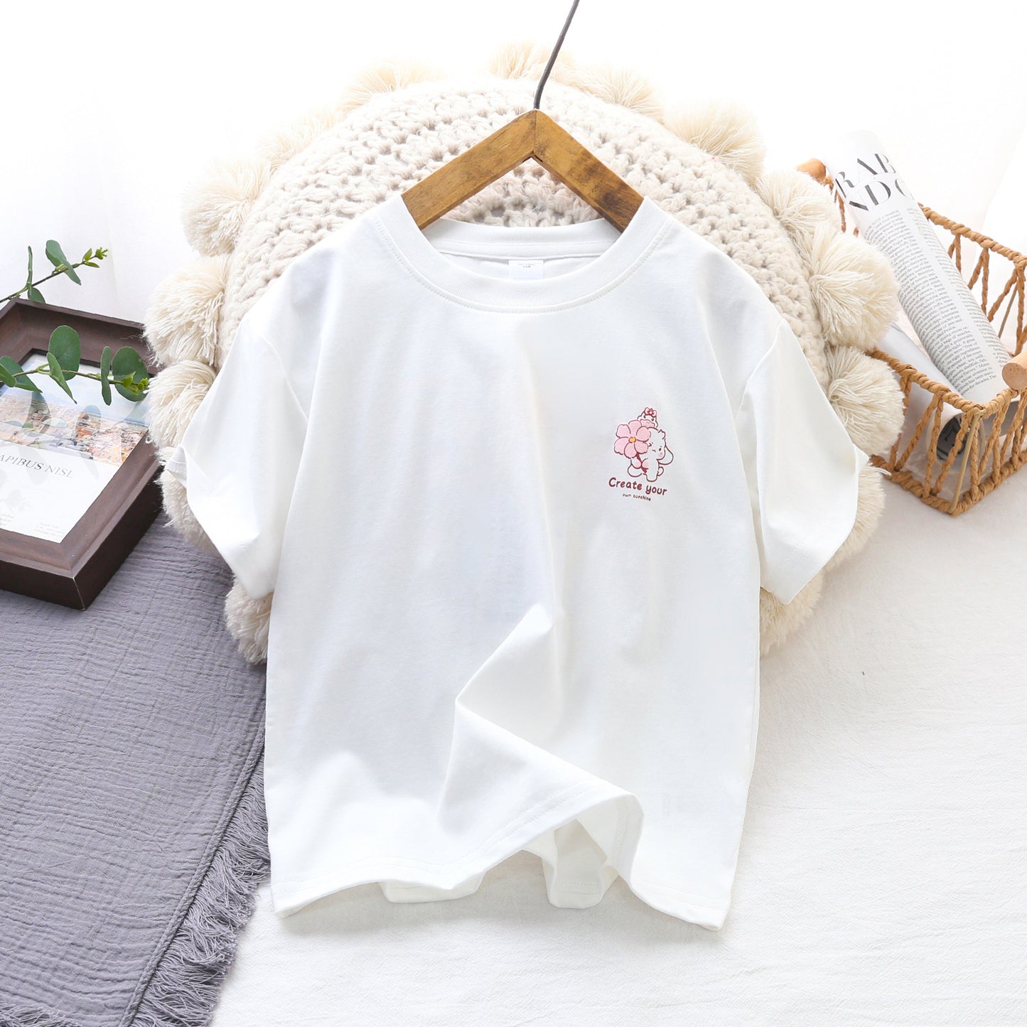 Children's Small Yellow Duck Short Sleeve Clothing Children's T-shirt