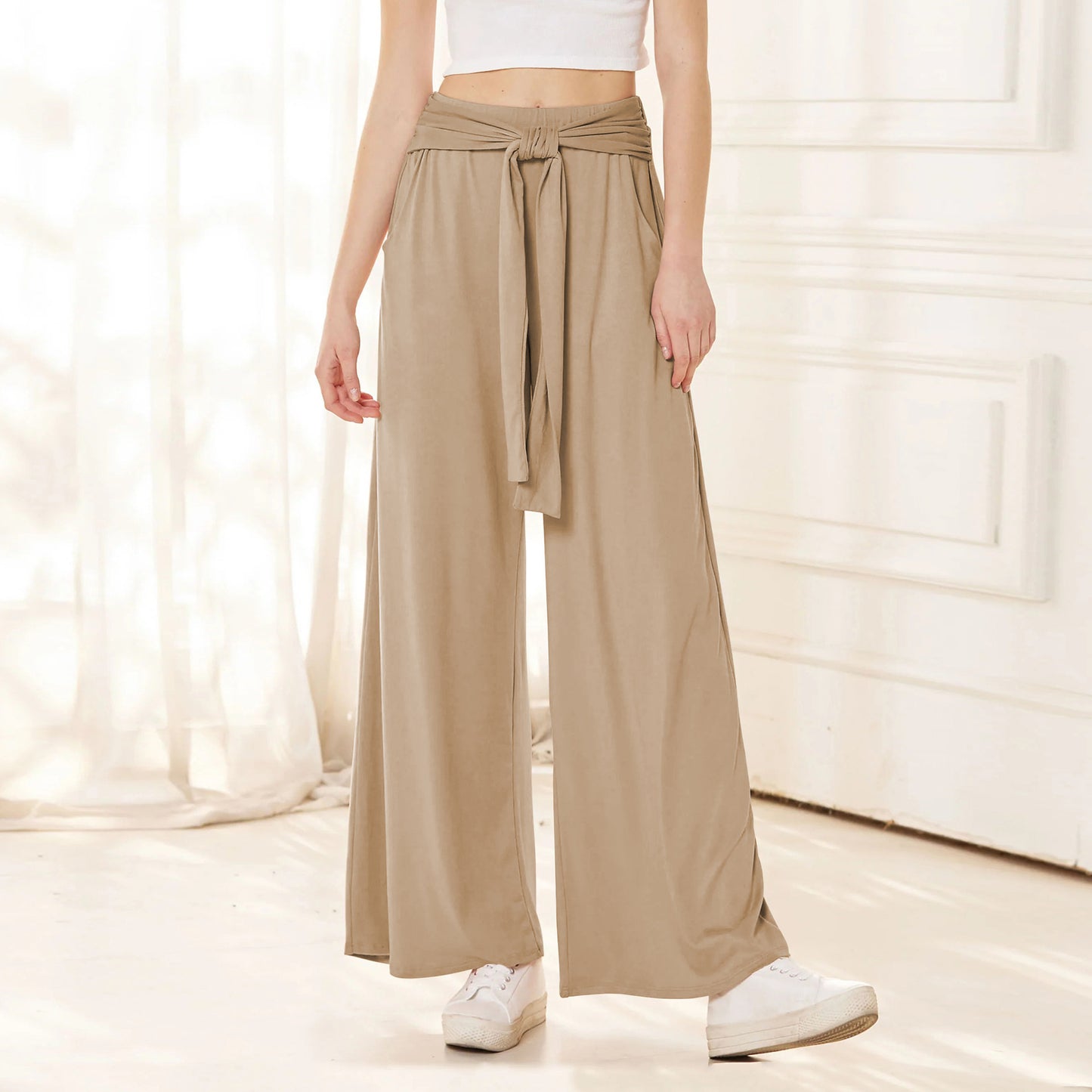 Women's Wear Solid Color Draping Soft Comfortable Casual Pants