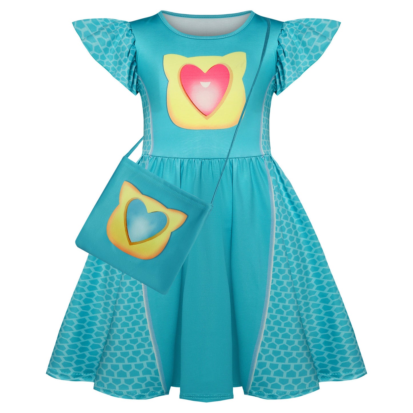 Children's Super Cat Flying Sleeves A- Line Children's Dress