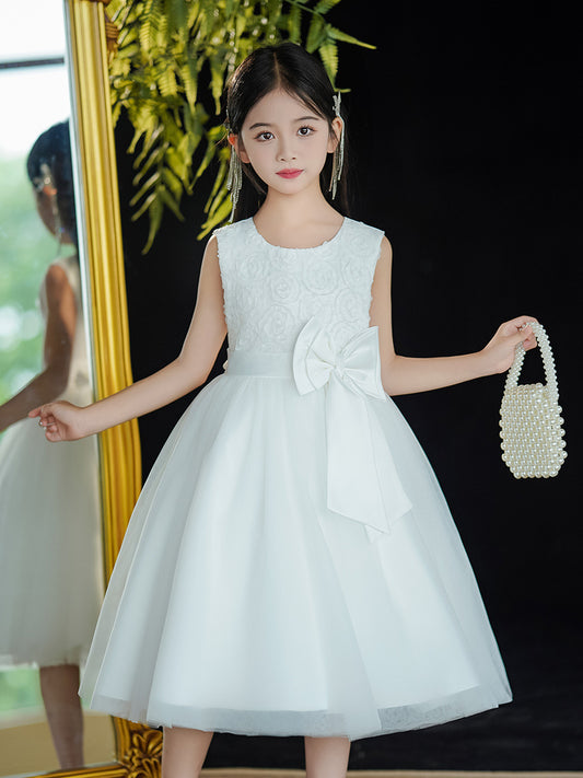 Children's Summer Western Style Princess Little Pettiskirt White Children's Dress