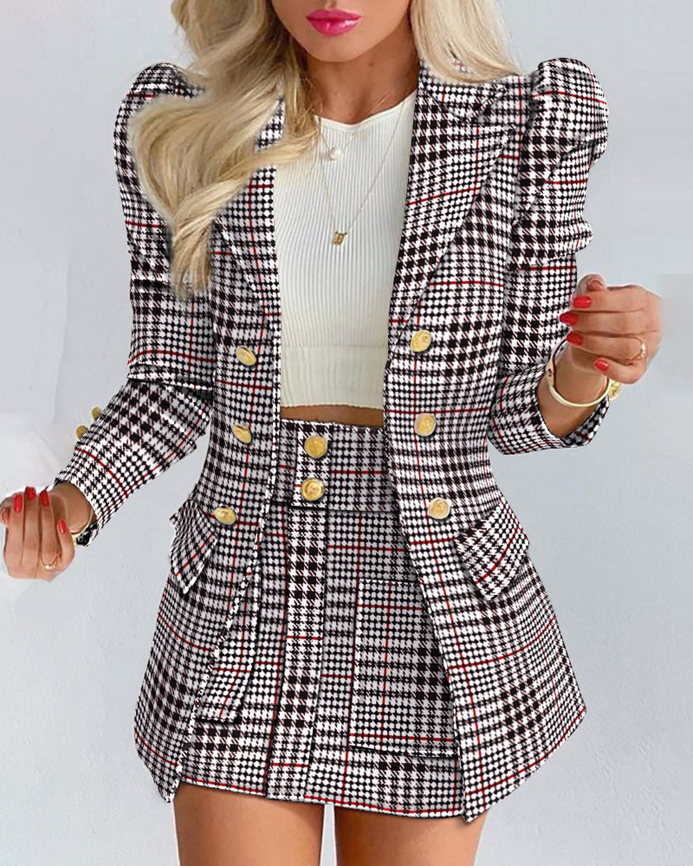 Women's Temperament Commute Printing Long Sleeve Suits