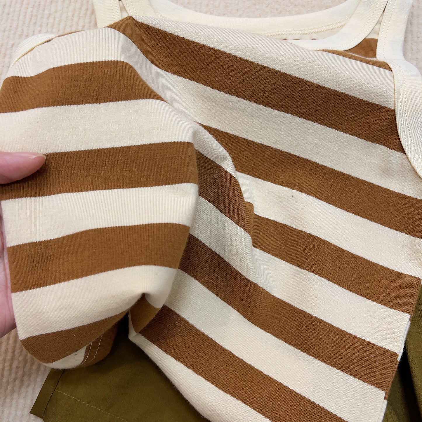 Children's Korean Style Fashionable Stylish Thin Summer Clothing Striped Camisole Shorts Children's Suit