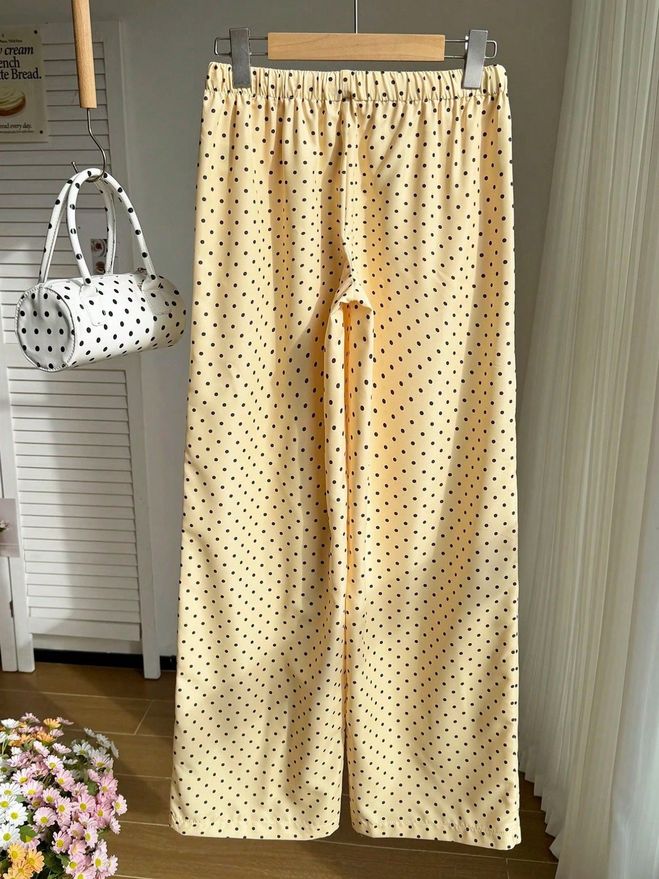 Fashion Slimming Straight Draping Thin Polka Casual Pants