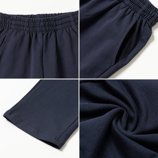 Children's Boy's Summer Thin Ice Silk Navy Blue Uniform Older Cotton Children's Pants