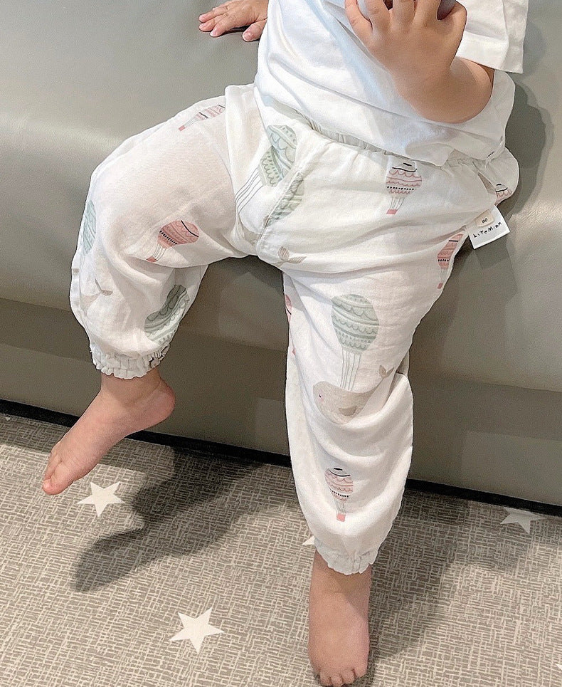 Thin Bamboo Cotton Outerwear Pajama Infant Breathable Children's Pants