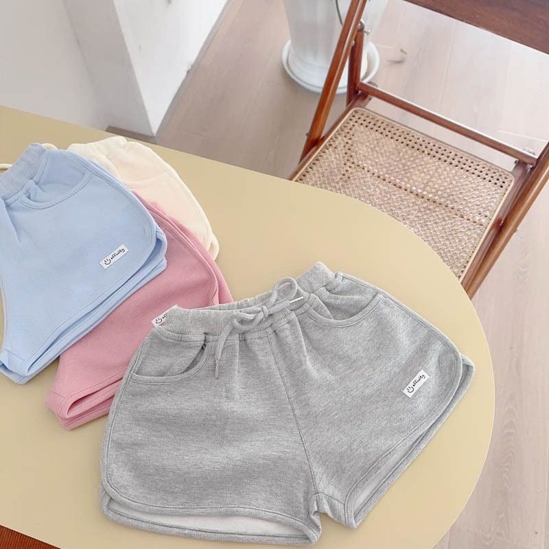 Sports Style Short Elastic Waist Loose Casual Children's Pants