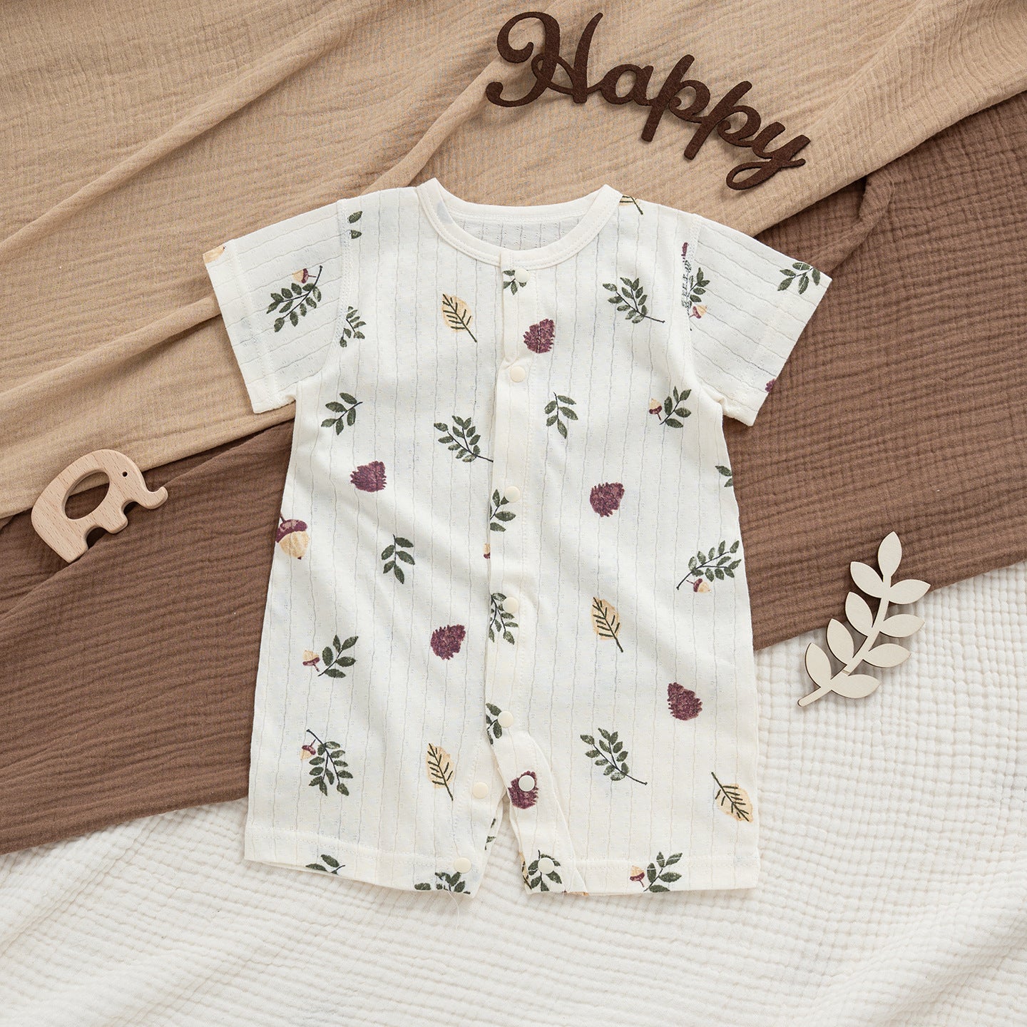 Modal Short-sleeved Boxer Rompers Simple With Bellyband For Both Boy Jumpsuit, Climbing Suit