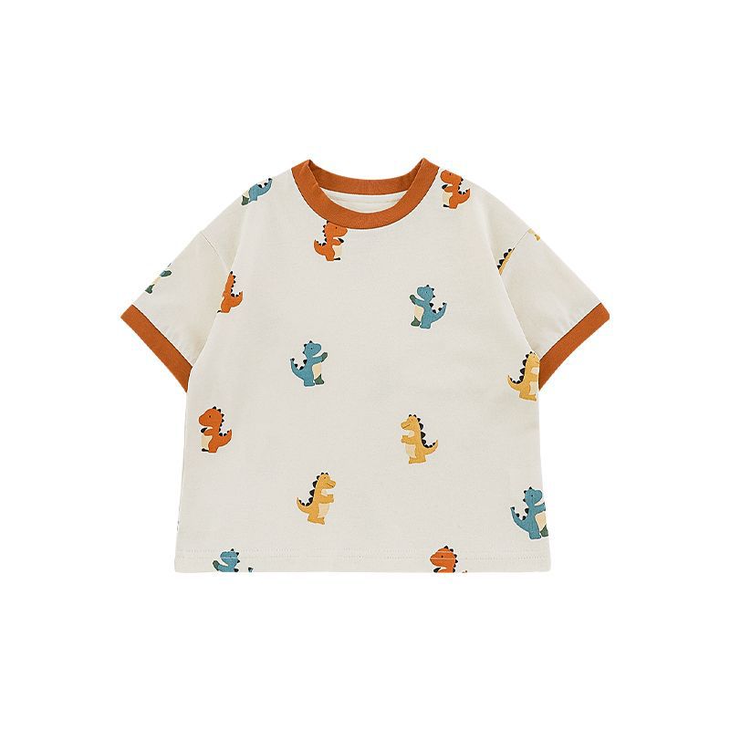 Summer Lapel Short-sleeved Shirt T-shirt In Contrast Color Children's Pants