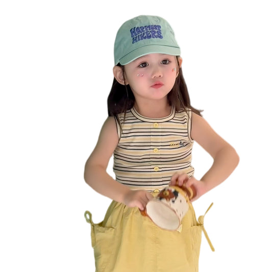 Summer Striped Vest Western Style Top Children's T-shirt