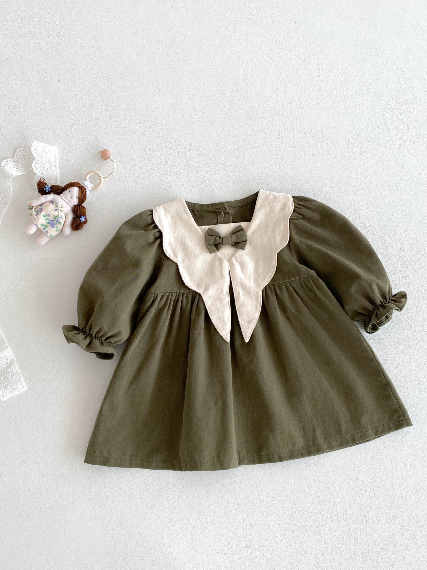 Korean Style Preppy For Western Autumn Doll Retro Princess Children's Dress