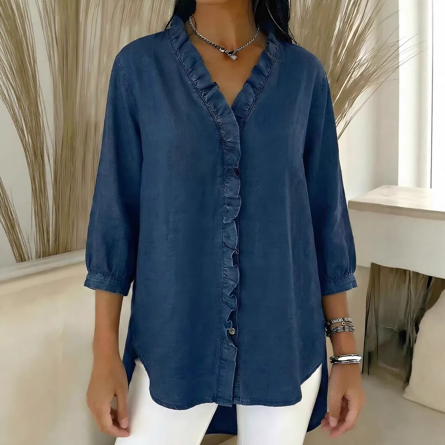Classy Cool Women's Casual Flounce Shirt Tops