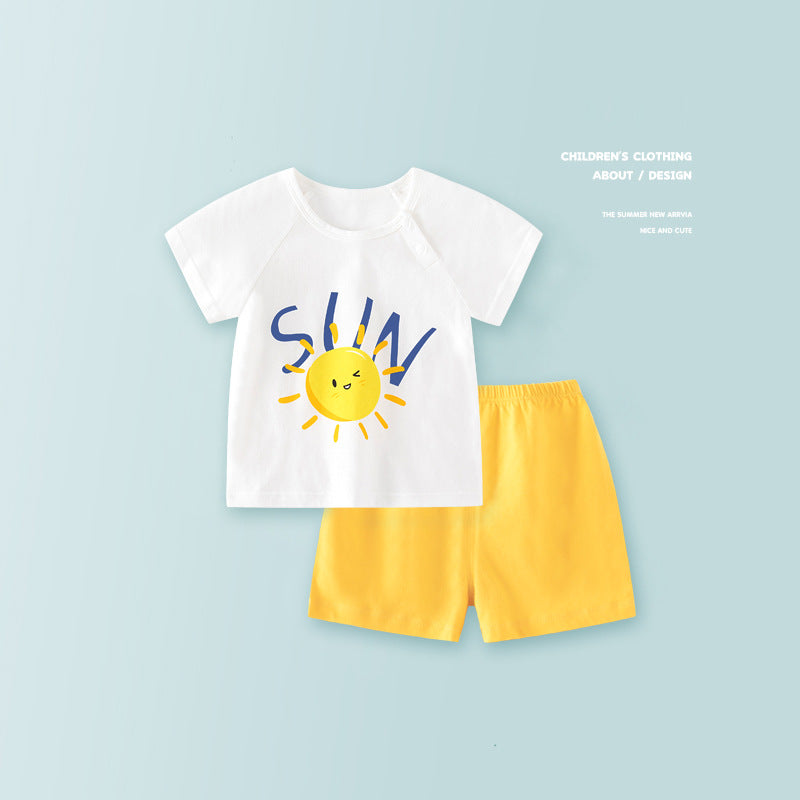 Children's Sleeve Boys Summer Wear Princess Clothes Pajamas Children's Suit
