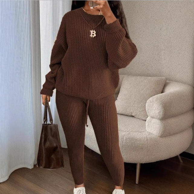 Durable Women's Knitting Trousers Woolen Yarn Fashion Casual Suit