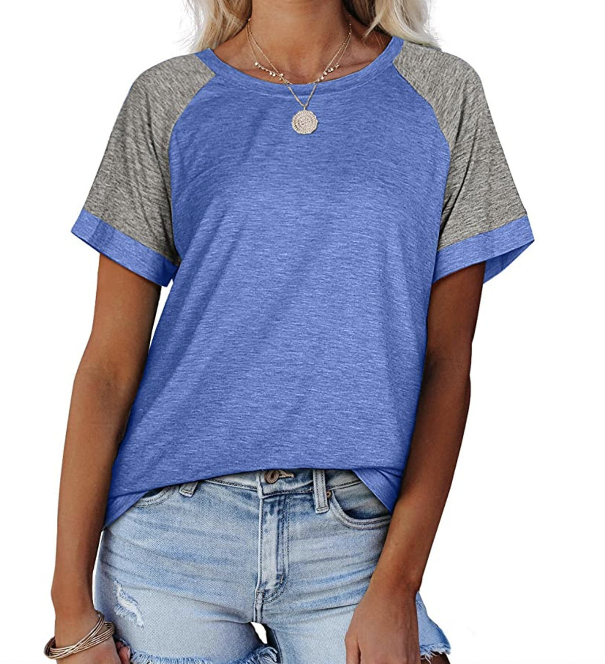 Women's Summer Solid Color Loose Round Neck Women's T-shirt
